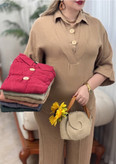 شومیزمانتویی دکمه چوبی